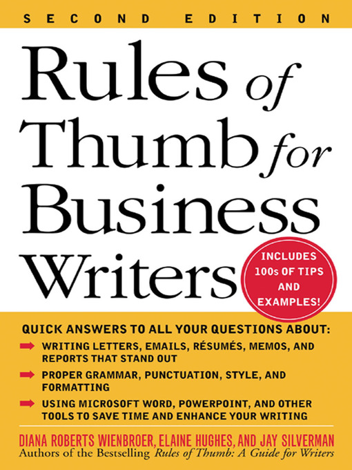 Title details for Rules of Thumb for Business Writers by Diana Wienbroer - Available